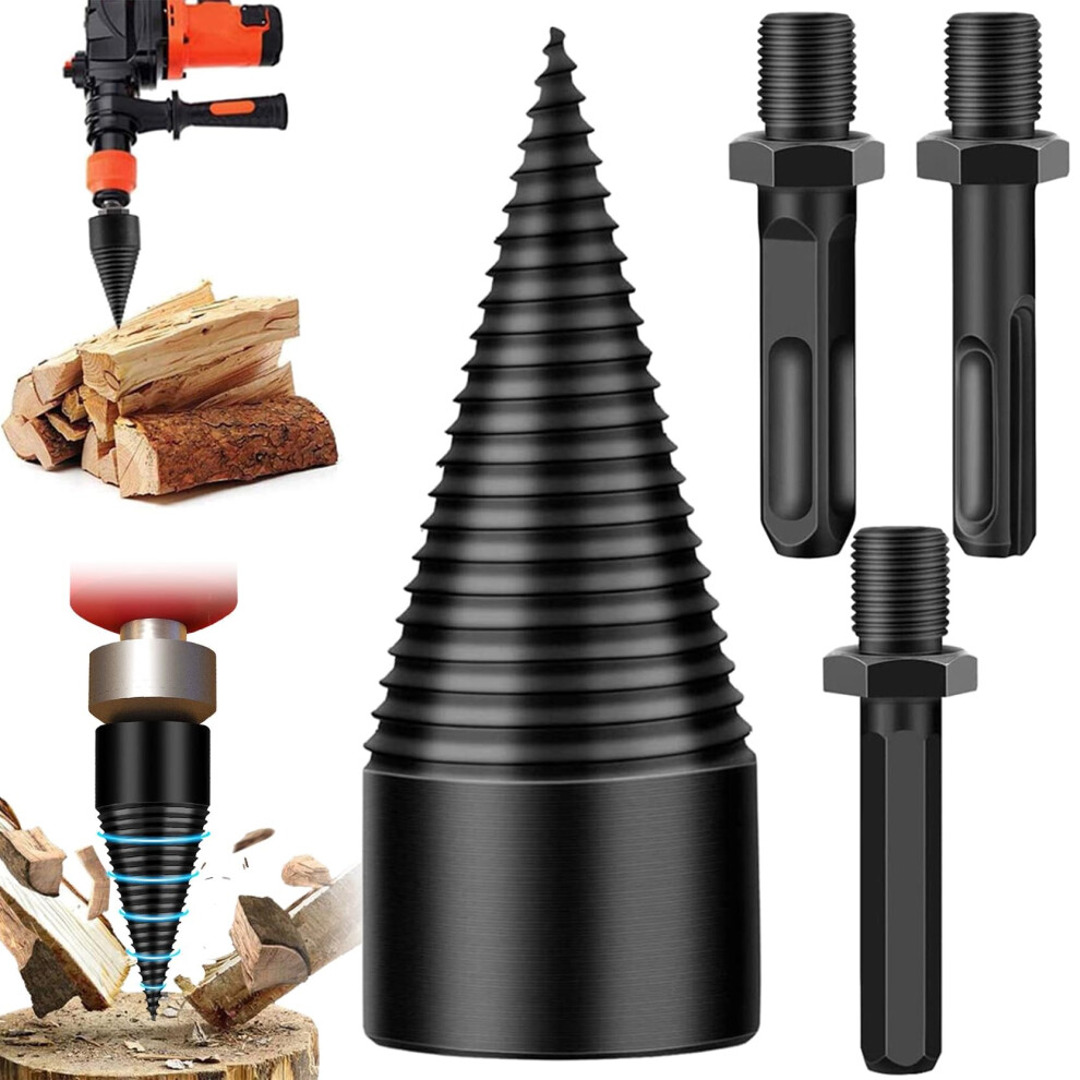 Wood Splitter Drill Bit Set 38Mm 42Mm Heavy Duty Detachable Electric Drill Bits For Firewood Log Splitting 6947110167718