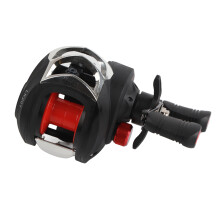 8KG Baitcasting Rolle Doppelter Dichtungen Lager Angelrolle mit Magnetbremssystem Schwarz Rot LK201 Kunststoffskirt-Spule Rechtshänder