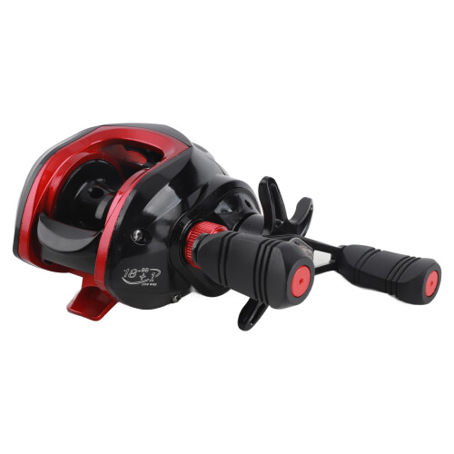 8-kg Baitcasting-Rolle 7,2:1 rechts Schwarz/Rot 1