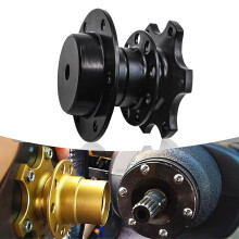1 PC Car Steering Wheel Quick Release Tool, 6 Hole Waterproof Metal Adapter, Universal Heightening Accessory for Vehicles Black