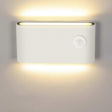 12w Led Wall Light with Motion Sensor, Modern Indoor/outdoor Wall Light 3000k Warm White Ip65, Induction Wall Light for Stairwells, Hallways, Balconie