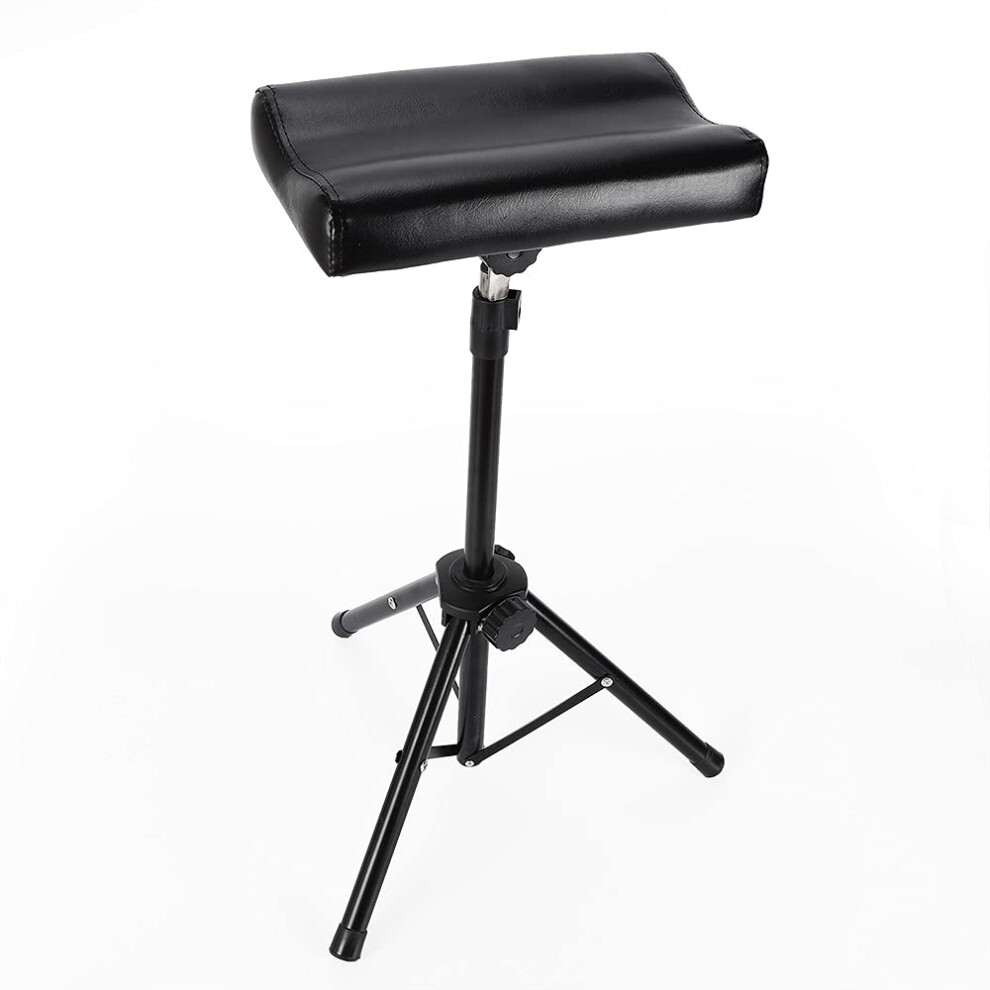 Black Tattoo Armrest Portable Adjustable Height Tattoo Tripod Stand Chair 14"X8" For Professional Salon Use