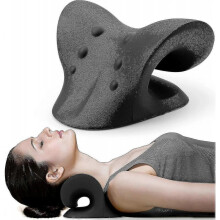 Neck And Shoulder Relaxer, Cervical Traction Device for Tmj Pain Relief And Cervical Spine Alignment, Chiropractic Pillow, Neck Stretcher (dark Blue)