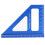 Blaues Aluminium-Winkellineal 45/90 1 mm 7