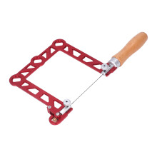 Mini sierra para molduras en forma de U de 5 pulgadas con mango de madera rojo