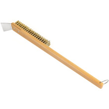 Pizza Oven Brush Copper Wire Cleaning Brush with Scraper for Outdoor Pizza Stone and Oven Accessories