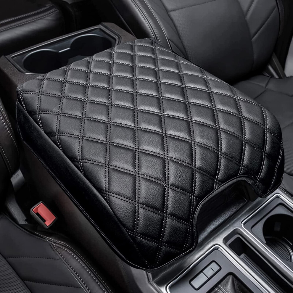 Center Console Cover Armrest Lid Cover For 2015-2020 Ford F150 F250 F350 F450 Expedition Bucket Seat Leather Pad 6947110169439