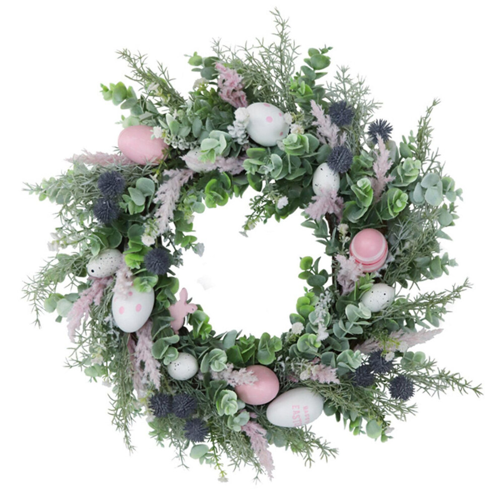 Easter Egg Wreath 17.7inch Wall Hanging Garland for Holiday Garden-image-OPC-PJNFNZG-NEW