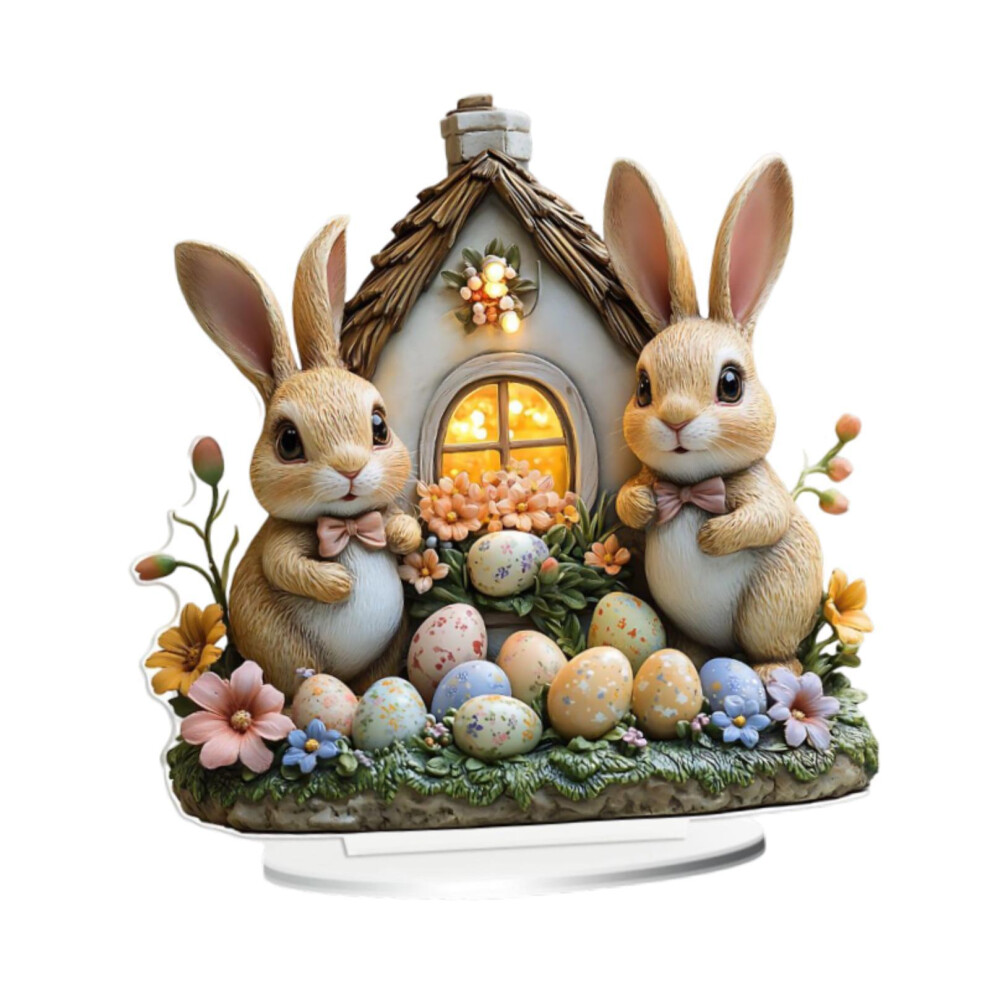 Acrylic Bunny Table Decoration Lovely Easter Decor for Display Shelf-image-OPC-PJNFPDG-NEW