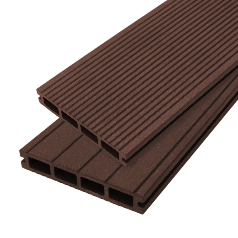 Monstershop Composite Wpc Decking Boards X Reversible Groove Plastic 2.9M Brown Size 5