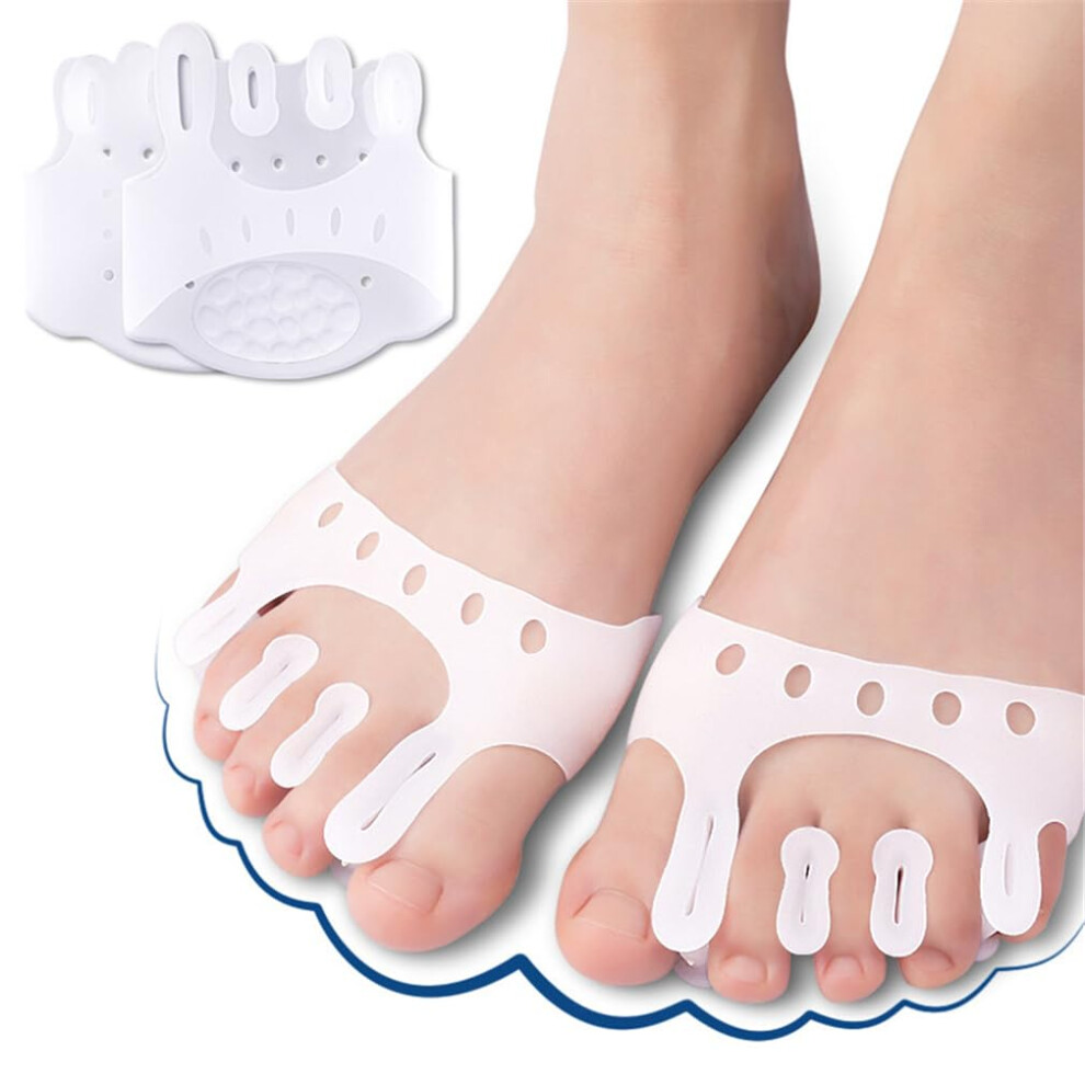 Toe Separators Toe Spacers Gel Straighteners for Bunion Relief, Plantar Fasciitis Support, Breathable Forefoot Cushions