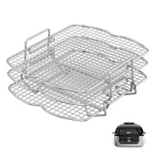 Dehydrator Rack for Ninja Foodi AG300 Grill, 3-Tier Stackable Dehydrator Stand, Compatible Rectangle Air Fryer Accessories