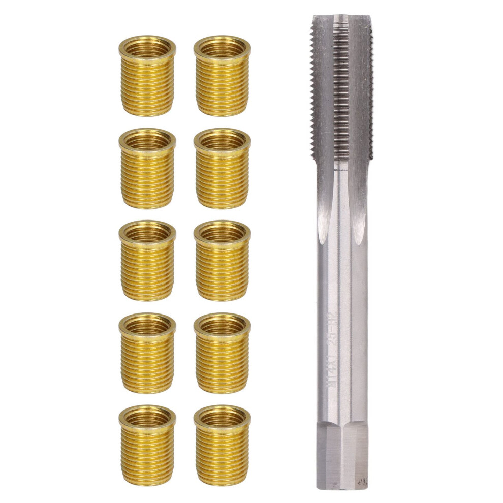 Spark Plug Thread Repair Kit With Stainless Steel Inserts And High Speed Steel Tap For Gasoline Engines, 14Mm Size 6493810687891