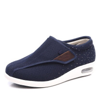 Diabetic Shoes with Adjustable Closures, Extra Wide Diabetic Slippers for Swollen Feet, Anti-Slip Sole, Blue, Size 8.5