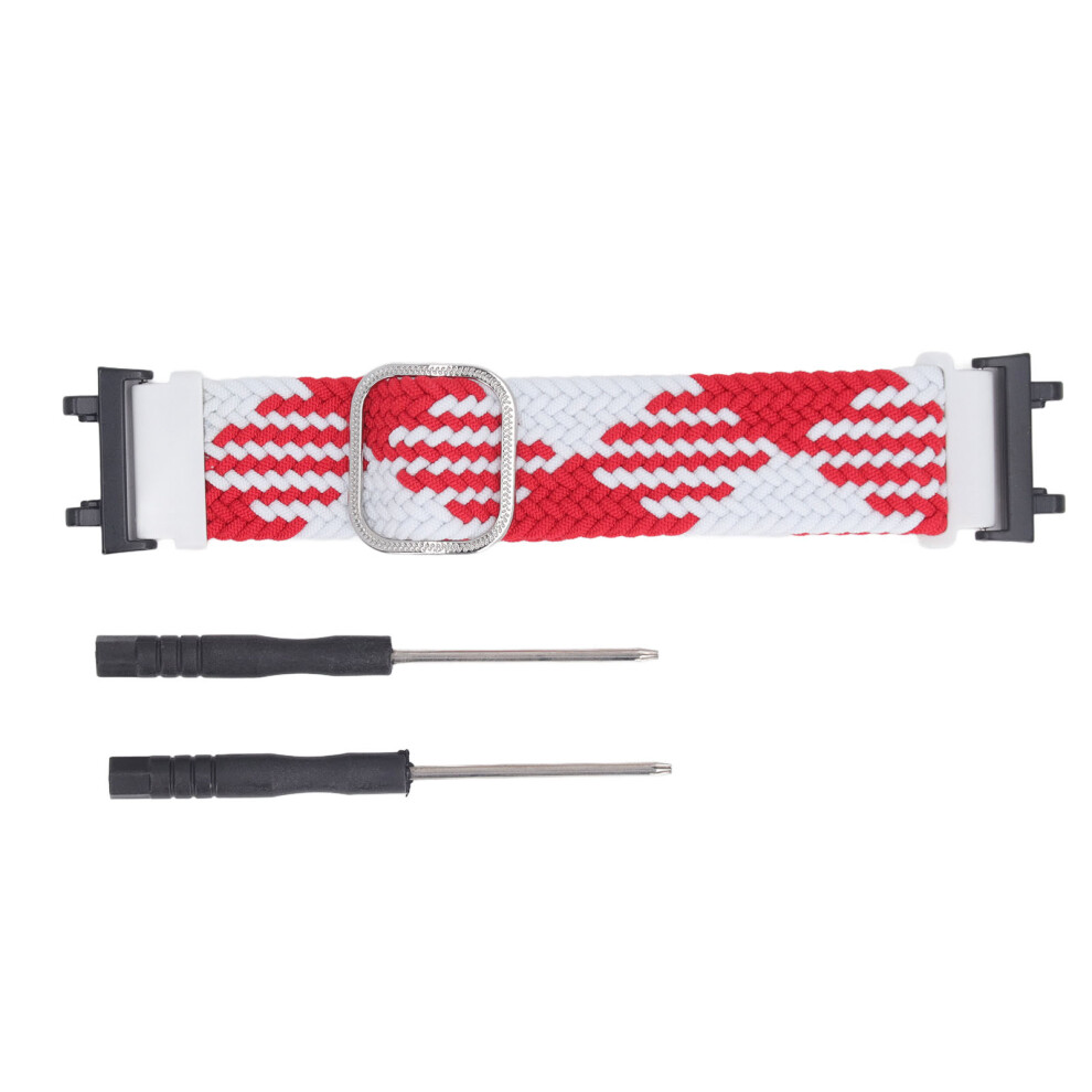 Nylon Elastic Watch Wristband For Amazfit Active Red/White 9387669663779