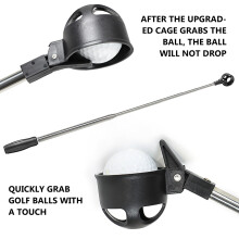 Golfball-Halter aus Edelstahl, Teleskopischer Ball-Rückholer für Wasser, Golfball-Aufnehmer, Greifer, Zubehör, Geschenk für Männer und Frau
