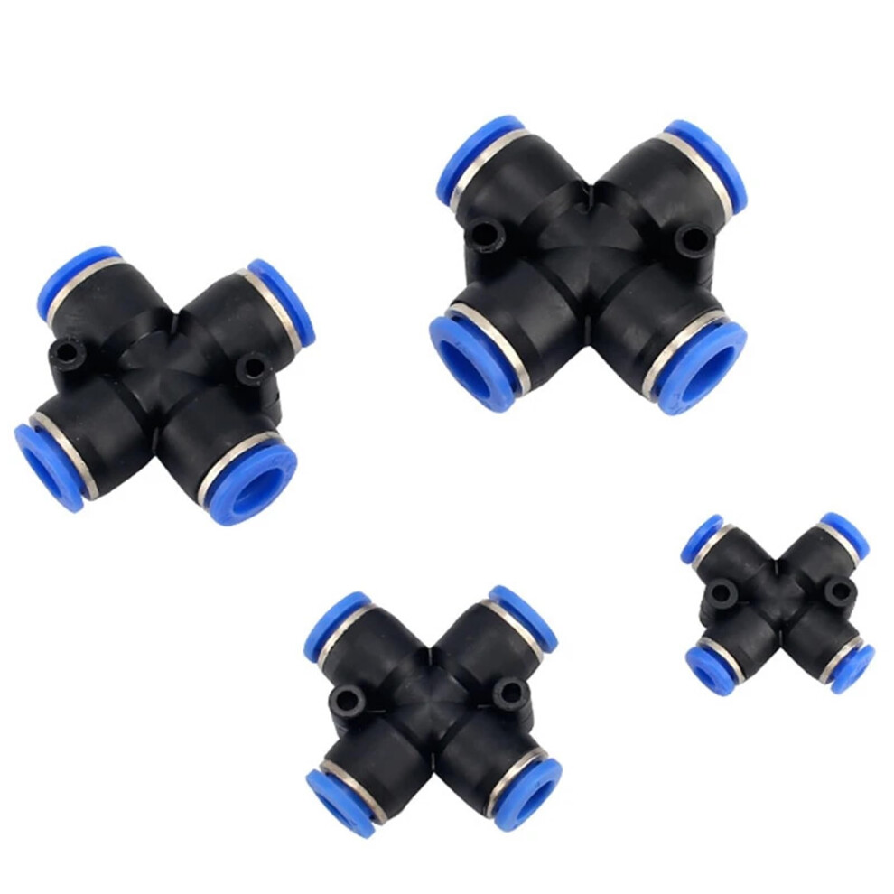 4 Way Cross Shape Pneumatic Air Splitter Connector 8Mm 10Mm 6Mm 4Mm 12Mm Od Quick Fitting Pza-12Mm 6493810688126