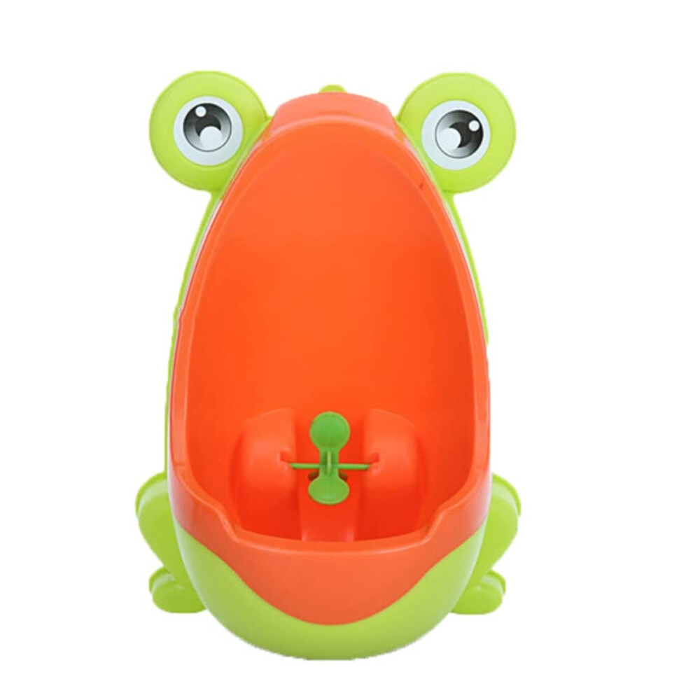Frogs Potty Training Urinal For Boys With Suction Cup, Cartoon Frog Design For Ages 8 Months To 6 Years, Fruit And Green/Orange