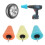 3er-Pack konische Schwammpads, Orange/Gelb/Blau 13