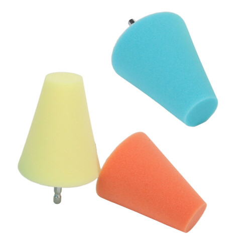 3er-Pack konische Schwammpads, Orange/Gelb/Blau 2