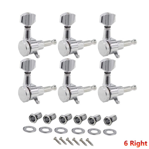 6 rechte Inline-Stimmwirbel 1:18 10 mm Chrom 2