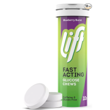 12x Lift Fast-Acting Glucose Chewable Energy Tablets Blueberry 10 tab