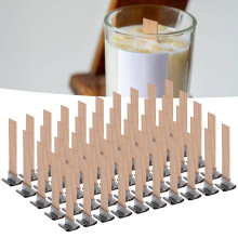50 Stück Holzdochte, Metallbasis 2,4 Zoll 0,5 Zoll