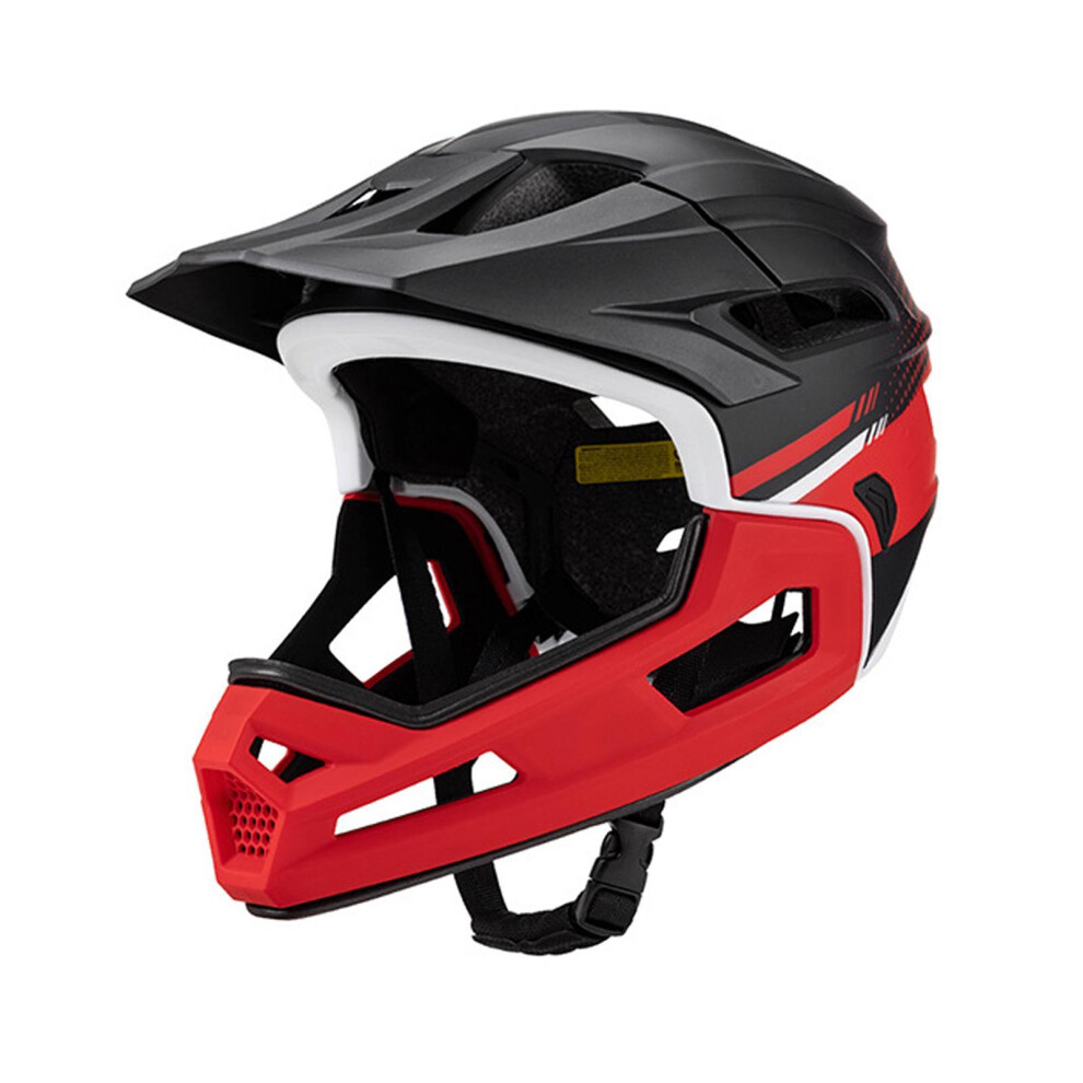 (Red Black) Full Face Bike Helmet Protective Helmet Shock Absorbing Mountain Bike-image-OPC-PJNH2VP-NEW