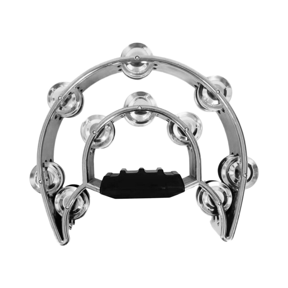 (Silver, 23x25cm) Hi Hat Tambourine Music Rhythm Tambourine for Creative Drum Kits