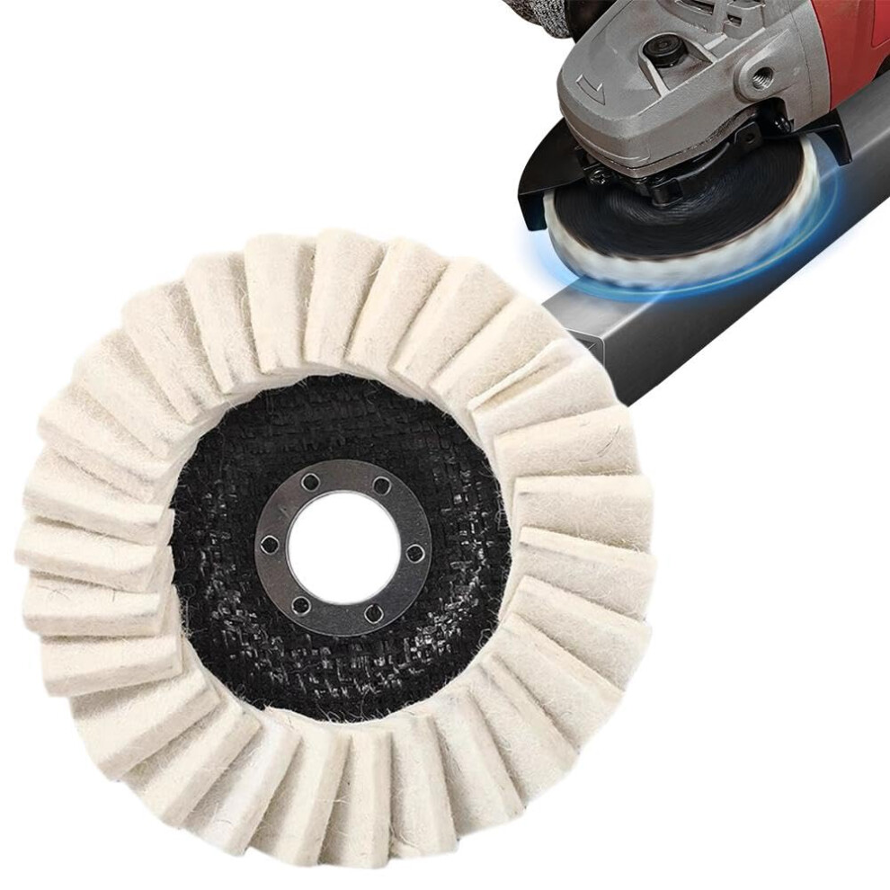 Wool Felt Flap Polishing Disc 5 Inch, Premium Buffing Pad For Metal, Marble, Stone, Furniture, Car Wax 6947110171654