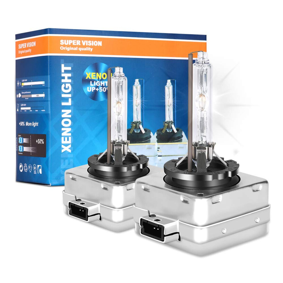 D3S D3R 6000K Xenon HID Replacement Bulbs 35W 12V White Metal Stents Base Car Headlight Lamps 1 Pair