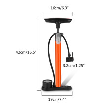 Fahrradfußpumpe mit Manometer, 160 PSI Luftballonpumpe, Hochdruckpumpe