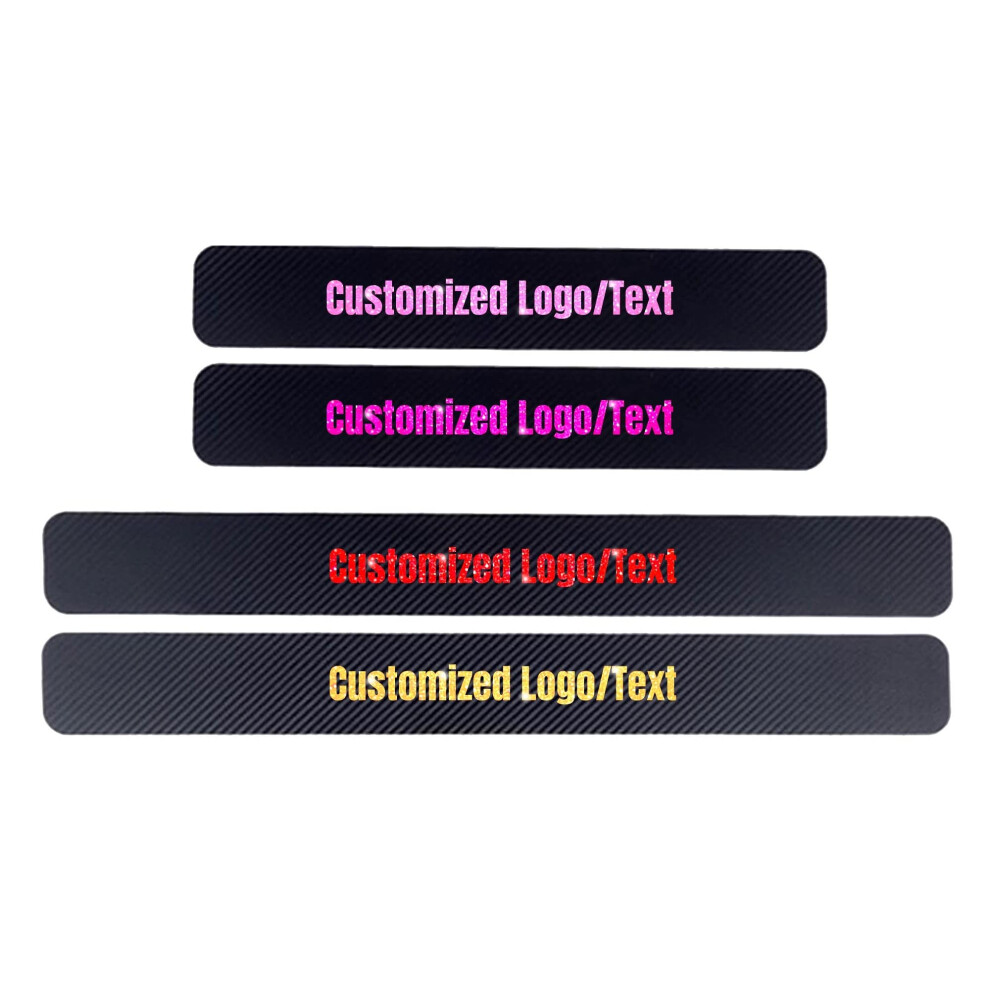 Custom Carbon Fiber Door Sill Strips For Cars, Trucks & Suvs - Scratch-Resistant, Universal Fit, Customizable Name & Logo 6482260662237