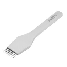 Lederstech Pricking Iron Hochgeschwindigkeitsstahl Spiegelpolierte runde Schneiderei Werkzeuge 3,0 mm 7 Zähne