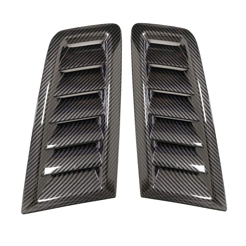 Universal Hood Vent Scoop Kit For Focus Rs St Mk2 - Carbon Fiber Look Air Flow Intake Louvers Trim Cover 6493810688683