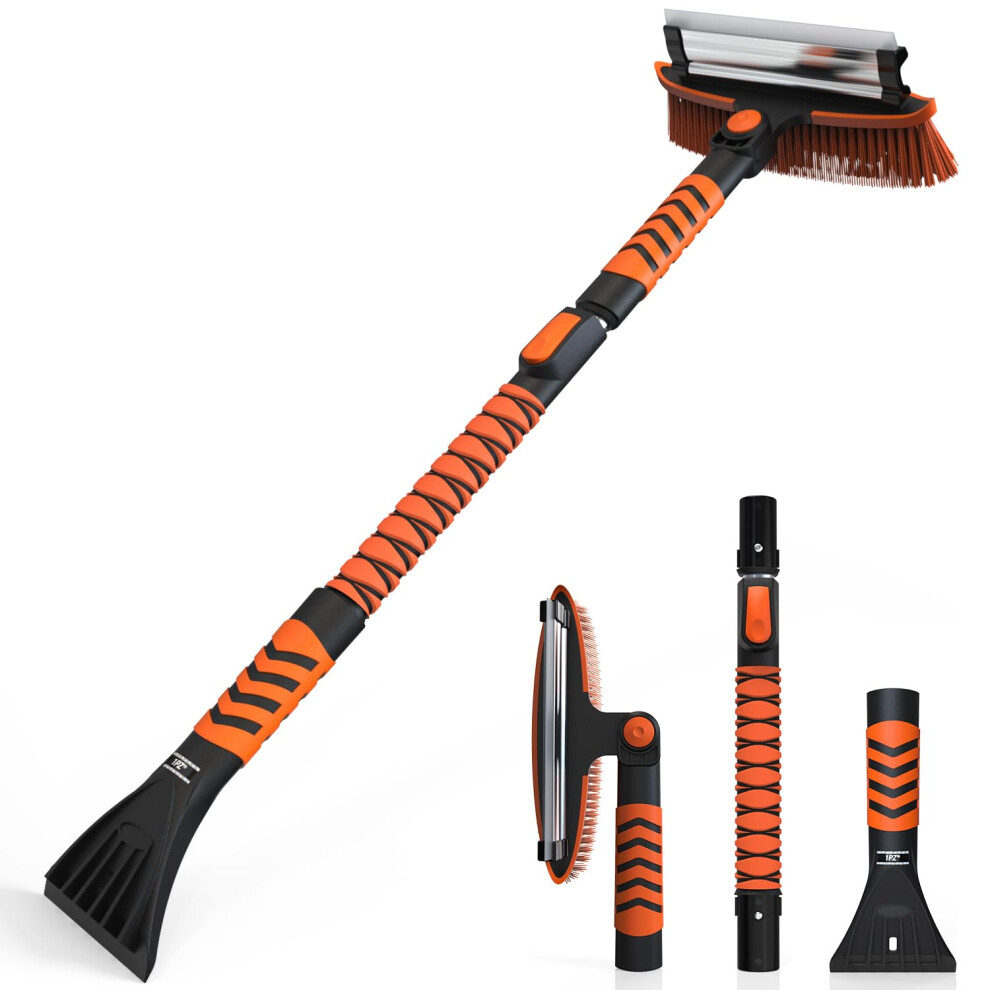Snow Brush And Ice Scraper 3 In 1 Lightweight Durable Squeegee With Foam Grip And 360 Pivoting Head For Car Truck Suv 6947110172033