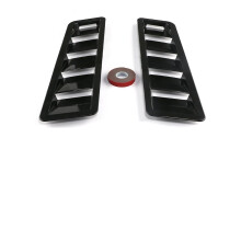 Hood Vent 2PCS Universal 17X5 Inch Matte Black ABS Car Air Intake Scoop Bonnet Louver Cooling Panel Trim Set