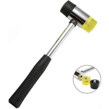 Martelo de borracha macio de cabeça dupla de nylon com alça de borracha antiderrapante para fabricação de joias (35mm)