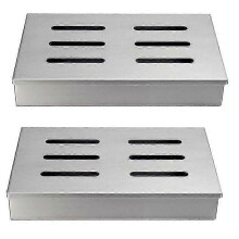 2 stks roestvrijstalen koude rookbox BBQ-grill accessoires Houten chips vierkante roker generatorbox