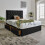 (3ft, 2 Drawers Same Side, Black) Luxury Plush Velvet Divan Bed With Chesterfield Bumper Headboard 1