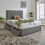 (3ft, 2 Drawers Same Side, Grey) Luxury Plush Velvet Divan Bed With Chesterfield Bumper Headboard 1