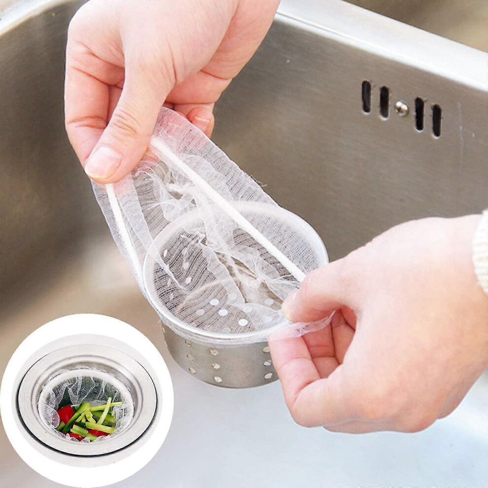 100 Pieces Kitchen Sink Strainer Mesh Net Sewer Strainer Mesh Net With Storage Box Disposable Sink Strainer Bags For Kitchen Or Bathroom Sink-image-OPC-PJNHC9Y-NEW