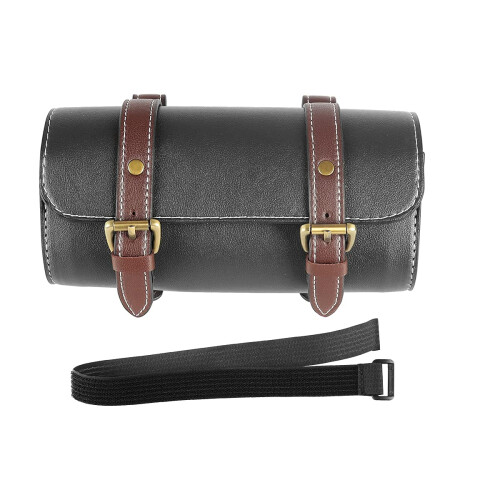 Motorcycle Fork Bag Waterproof Leather Quick Release Side Bag Universal Tool Storage Black Small Tool Pouch
