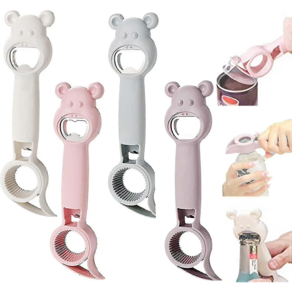 4 In 1 Bottle Opener,4pcs Multifunction Beer Bottle Opener,Cute Bottle Opener For Cans Jars Sauce-image-OPC-PJNHCHH-NEW