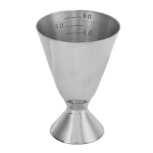 Cocktail-Jigger aus Edelstahl mit Häkchen - Einkopf-Bar-Messbecher für Wein und Cocktails
