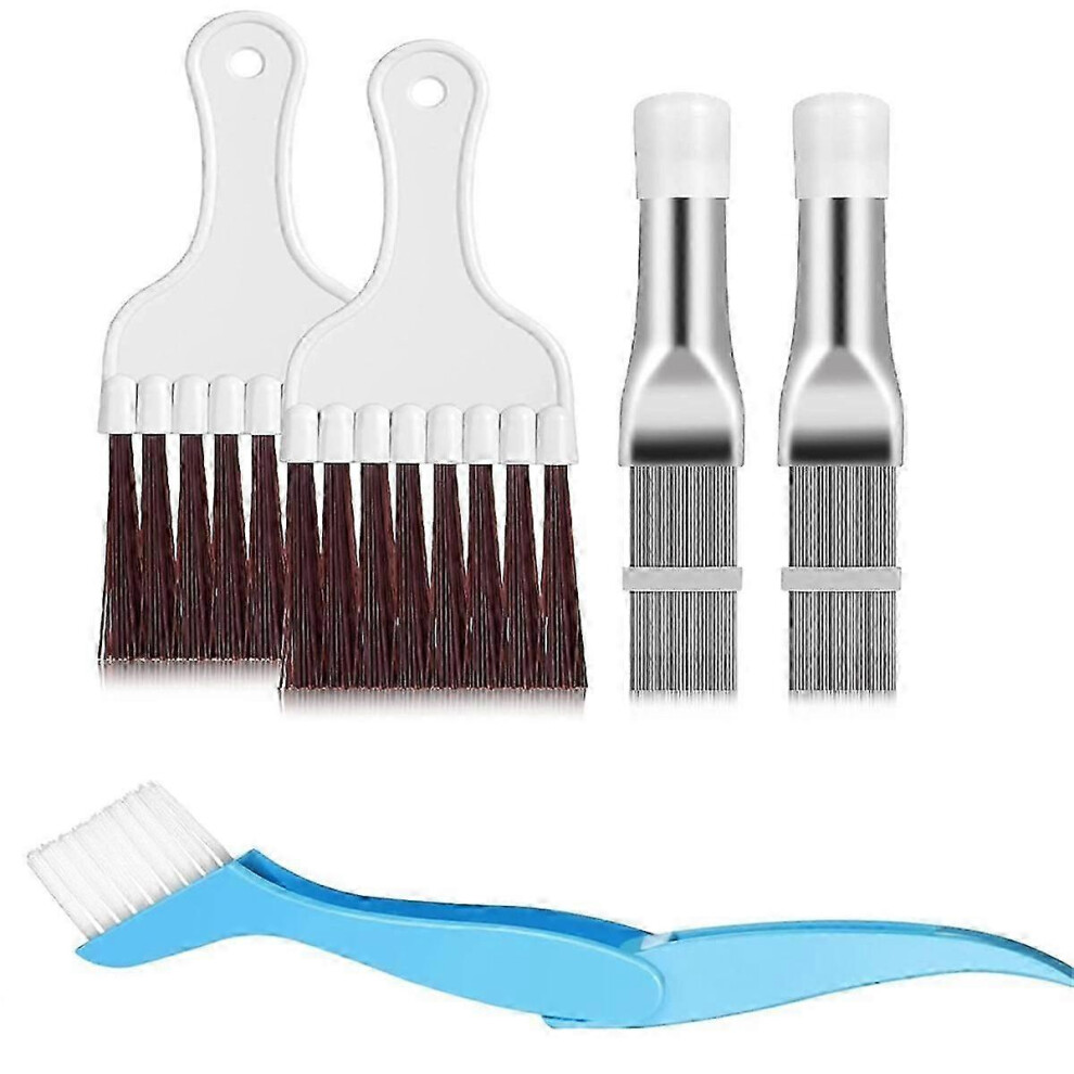 5 in 1 Set Air Conditioner Condenser Fin Comb,Coil Cleaner Stainless Steel Fin Comb,Evaporator Cleaning Whisk Brush-image-OPC-PJNHDTF-NEW