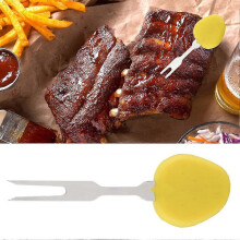 2pcs Edelstahl Erdbeer Kompatibel Gabeln Grill Grill Spieße Home Kochen Obst Snacks (gelb) 1