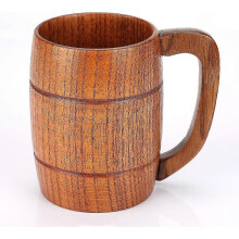 Boccali di birra a forma di botte di legno fatti a mano, boccali di vino in legno classici, naturale e rispettoso dell'ambiente
