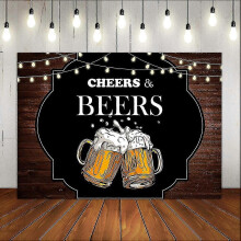 Striscione di sfondo per 30  40  50  compleanno decorazione della festa vinile 6x4ft retrò rustico tavola di legno boccale di birra fotografia