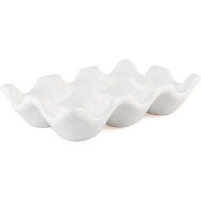 Keramische Eierhouder 6 Kopjes Porseleinen Eiertray Set Keuken Restaurant Koelkast Opslag Decoratief Accessoire (wit)